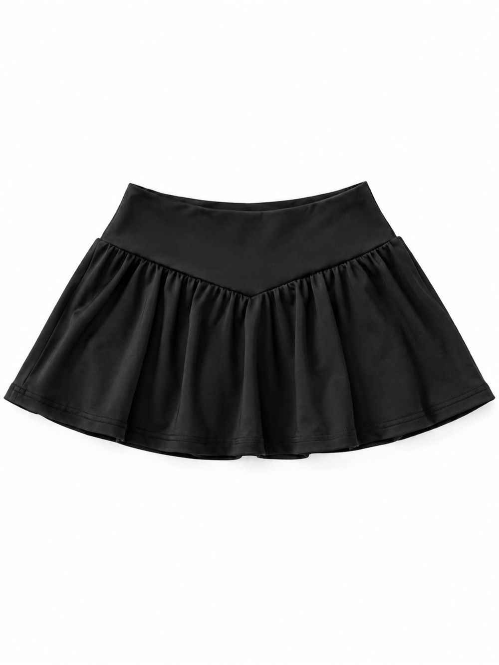 Women's Black Circle Skater Skirt with Fitted Waist